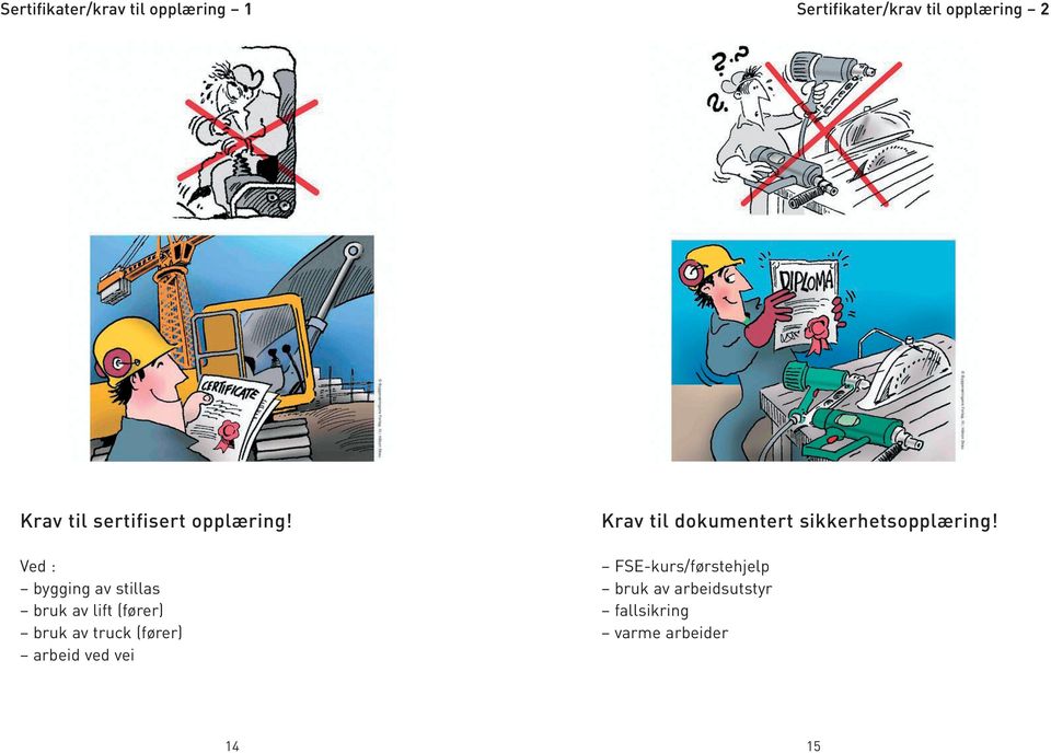 Ved : bygging av stillas bruk av lift (fører) bruk av truck (fører) arbeid