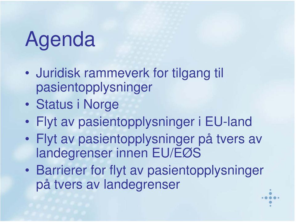 pasientopplysninger på tvers av landegrenser innen EU/EØS