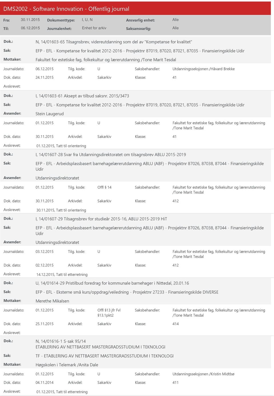 2015/3473 EFP - EFL - Kompetanse for kvalitet 2012-