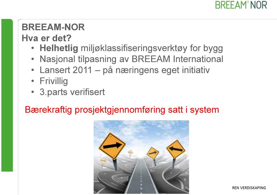 tilpasning av BREEAM International Lansert 2011 på