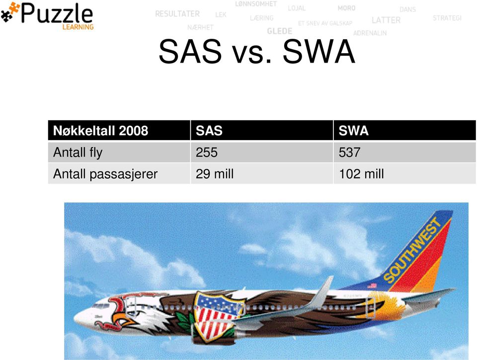 SAS SWA Antall fly 255