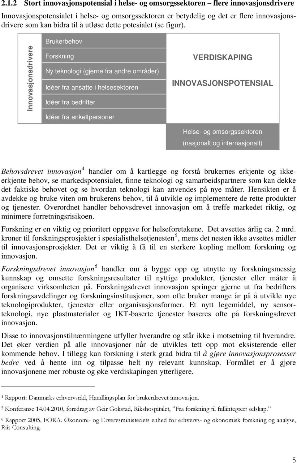 Innovasjonsdrivere Brukerbehov Forskning Ny teknologi (gjerne fra andre områder) Idéer fra ansatte i helsesektoren Idéer fra bedrifter Idéer fra enkeltpersoner VERDISKAPING INNOVASJONSPOTENSIAL