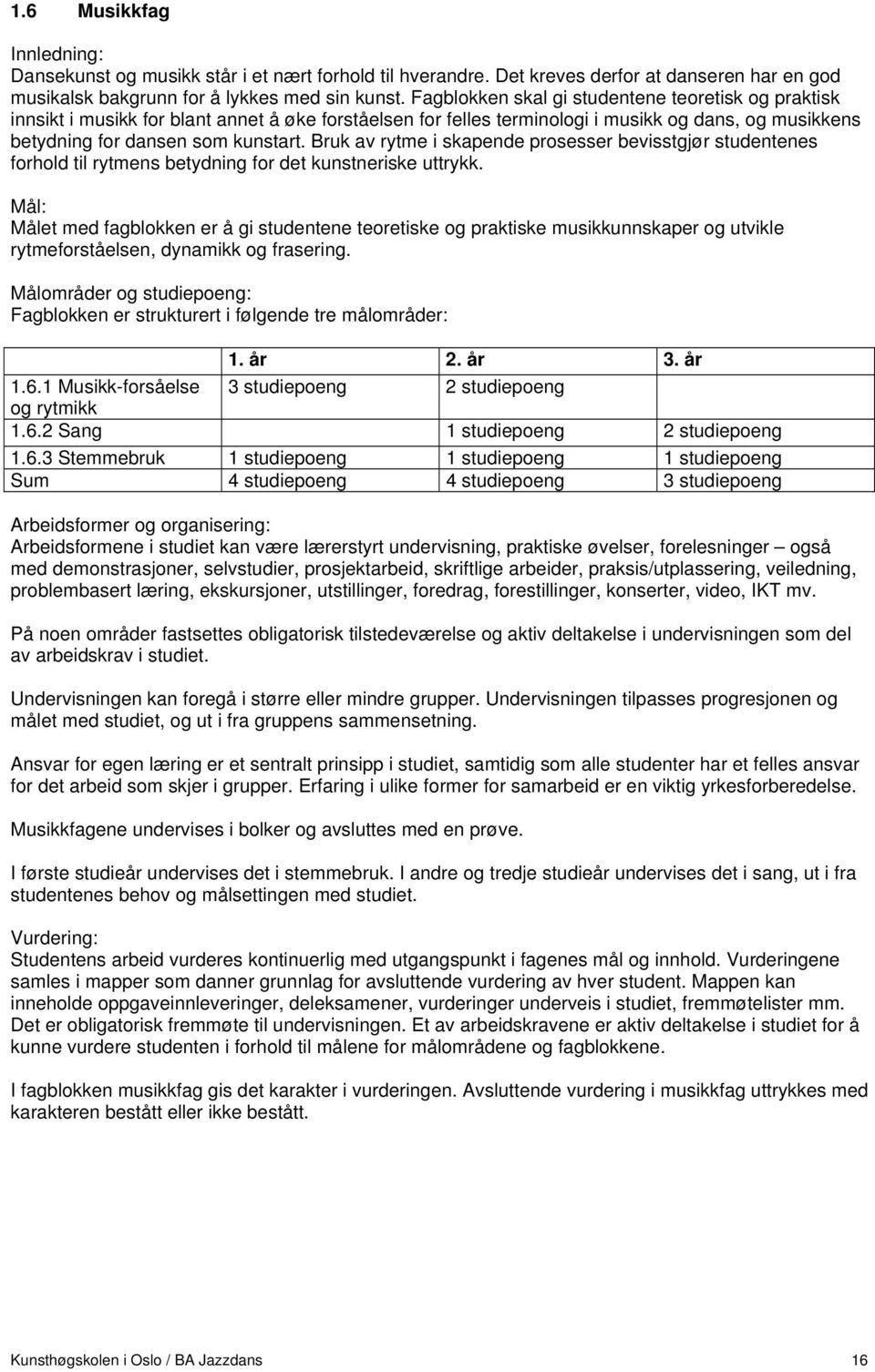 Bruk av rytme i skapende prosesser bevisstgjør studentenes forhold til rytmens betydning for det kunstneriske uttrykk.