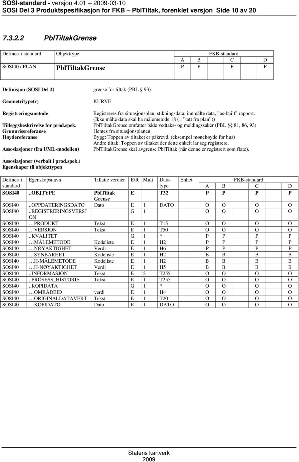 2 PblTiltakGrense Definert i standard Objekttype FKB-standard A B C D SOSI40 / PLAN PblTiltakGrense P P P P Definisjon (SOSI Del 2) grense for tiltak (PBL 93) Geometritype(r) KURVE