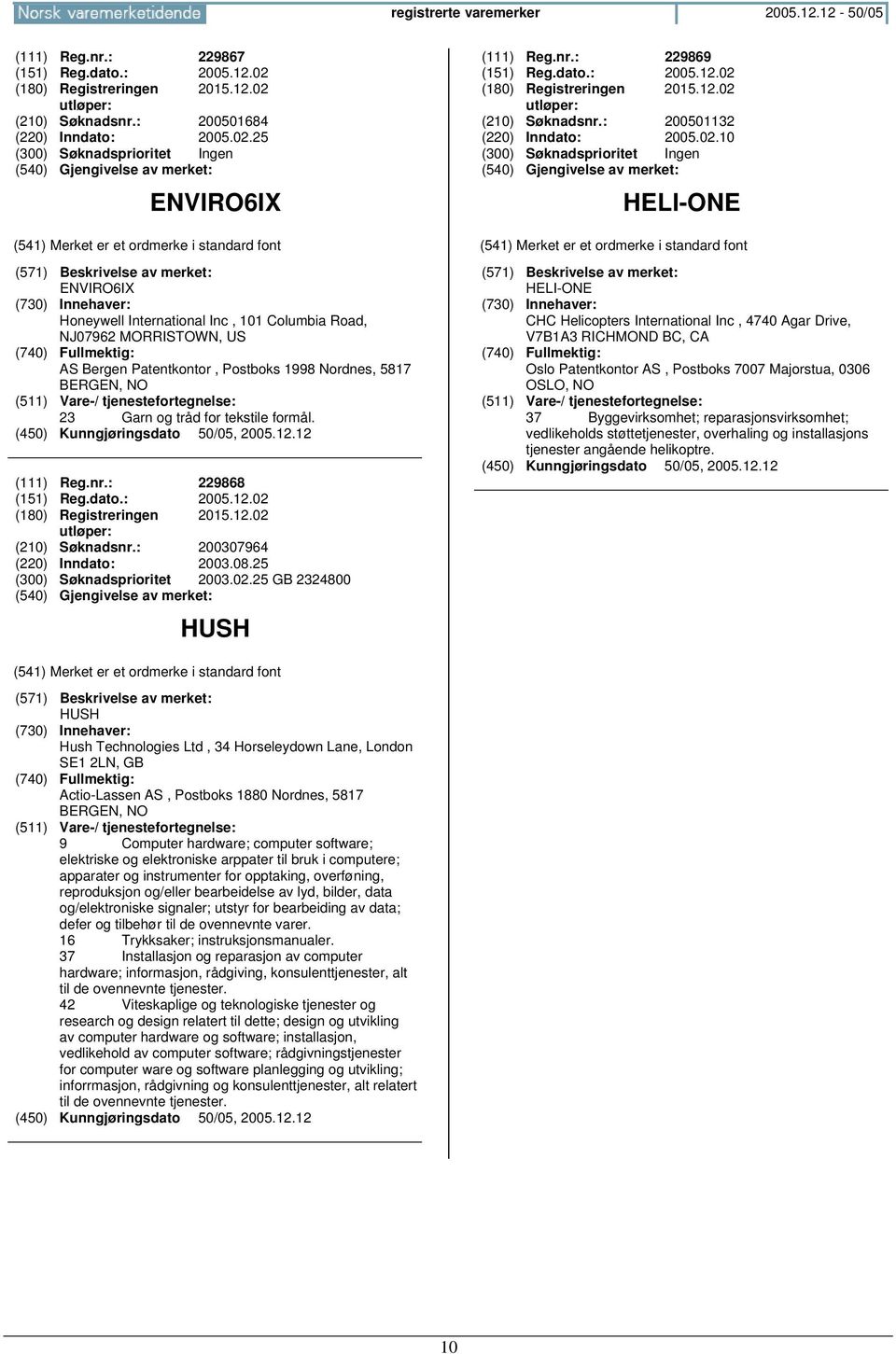 (210) Søknadsnr.: 200501684 (220) Inndato: 2005.02.