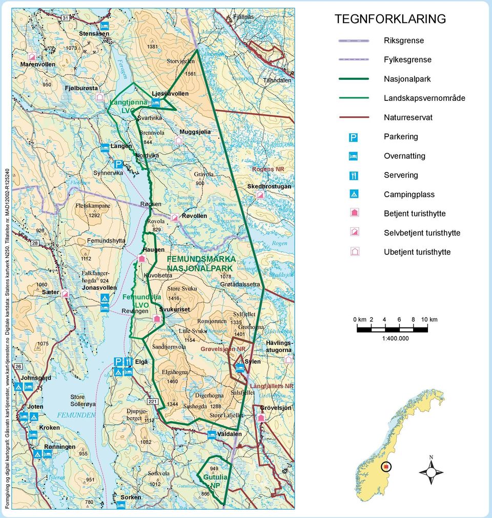 Revling- Litle Svuku Rønsjøen Hävlingen 1401 sjøane 1075 1154 Sandtjørnvola Hävlingsstugorna Grøvelsjøen NR Sylen Elgå Elgåhogna Johnsgård Joten 1460 FEMUNDEN Kroken Rønningen Isteren Digerhogna