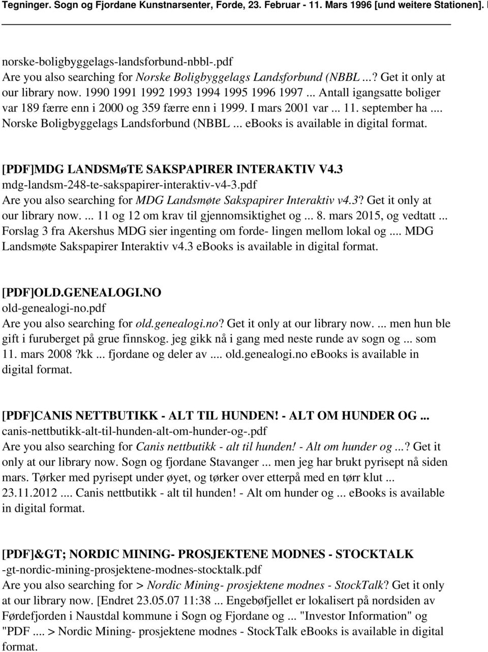 [PDF]MDG LANDSMøTE SAKSPAPIRER INTERAKTIV V4.3 mdg-landsm-248-te-sakspapirer-interaktiv-v4-3.pdf Are you also searching for MDG Landsmøte Sakspapirer Interaktiv v4.3? Get it only at our library now.