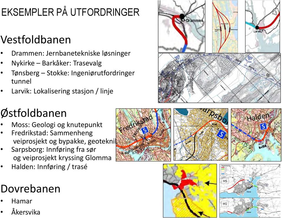 Østfoldbanen Moss: Geologi og knutepunkt Fredrikstad: Sammenheng veiprosjekt og bypakke, geoteknikk