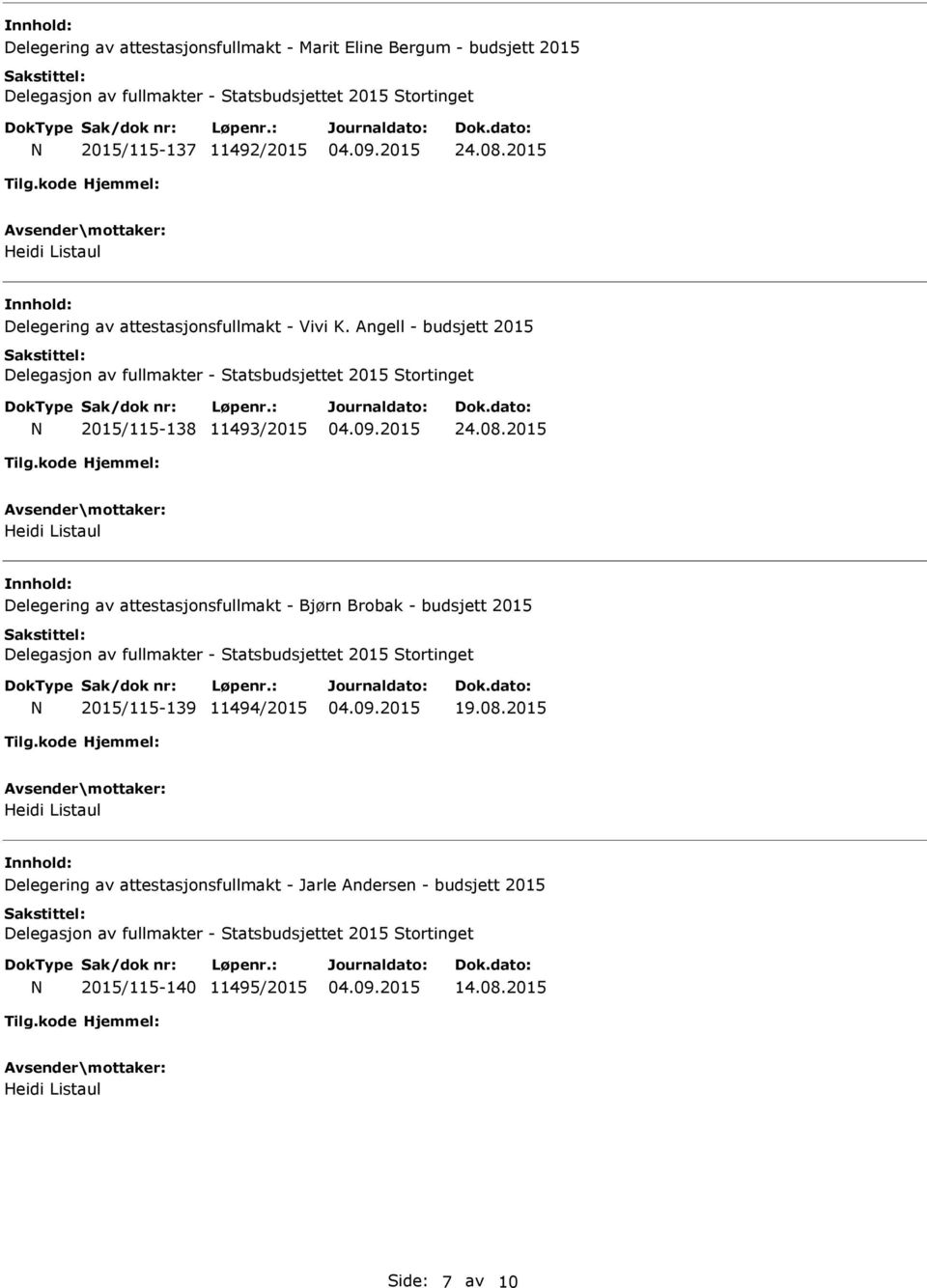 2015 Delegering av attestasjonsfullmakt - Bjørn Brobak - budsjett 2015 2015/115-139 11494/2015 19.08.