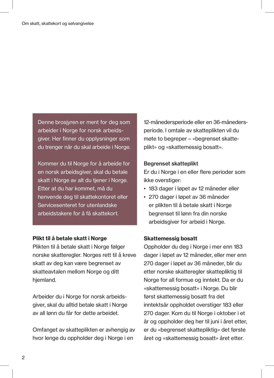 Kommer du til Norge for å arbeide for en norsk arbeidsgiver, skal du betale skatt i Norge av alt du tjener i Norge.