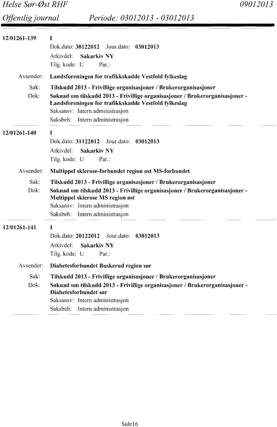 trafikkskadde Vestfold fylkeslag Dok.dato: 31122012 Jour.