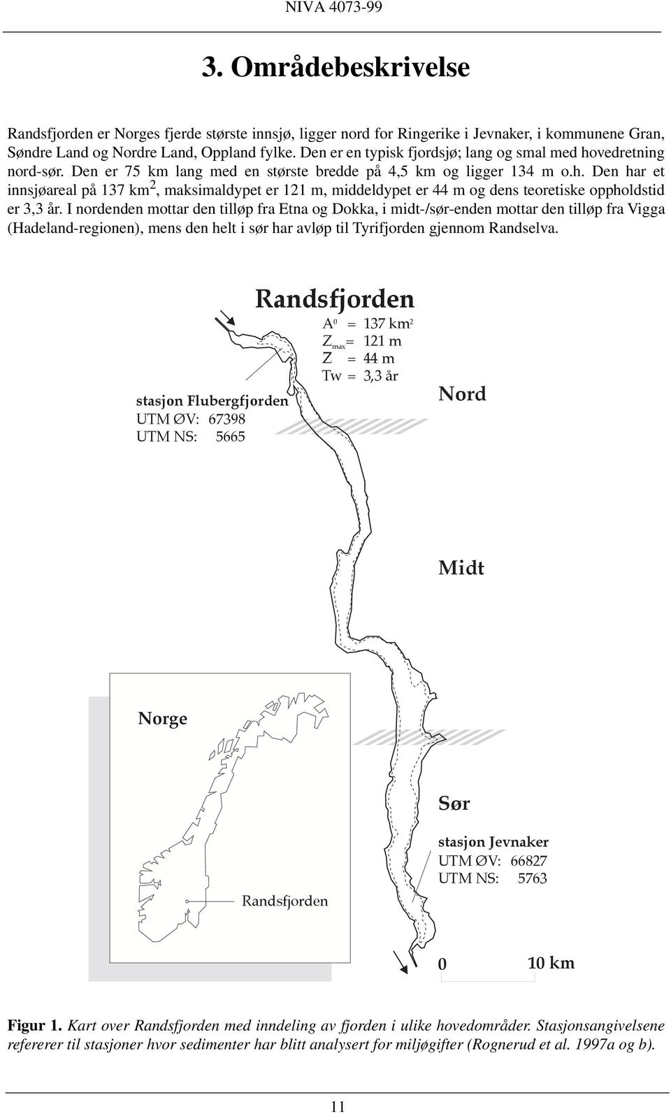 I nordenden mottar den tilløp fra Etna og Dokka, i midt-/sør-enden mottar den tilløp fra Vigga (Hadeland-regionen), mens den helt i sør har avløp til Tyrifjorden gjennom Randselva.