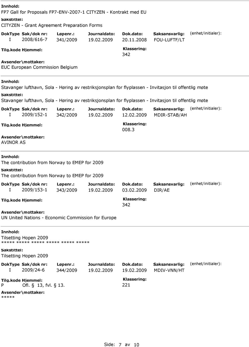 av restriksjonsplan for flyplassen - nvitasjon til offentlig møte 2009/152-1 /2009 12.02.2009 MDR-STAB/AH 008.