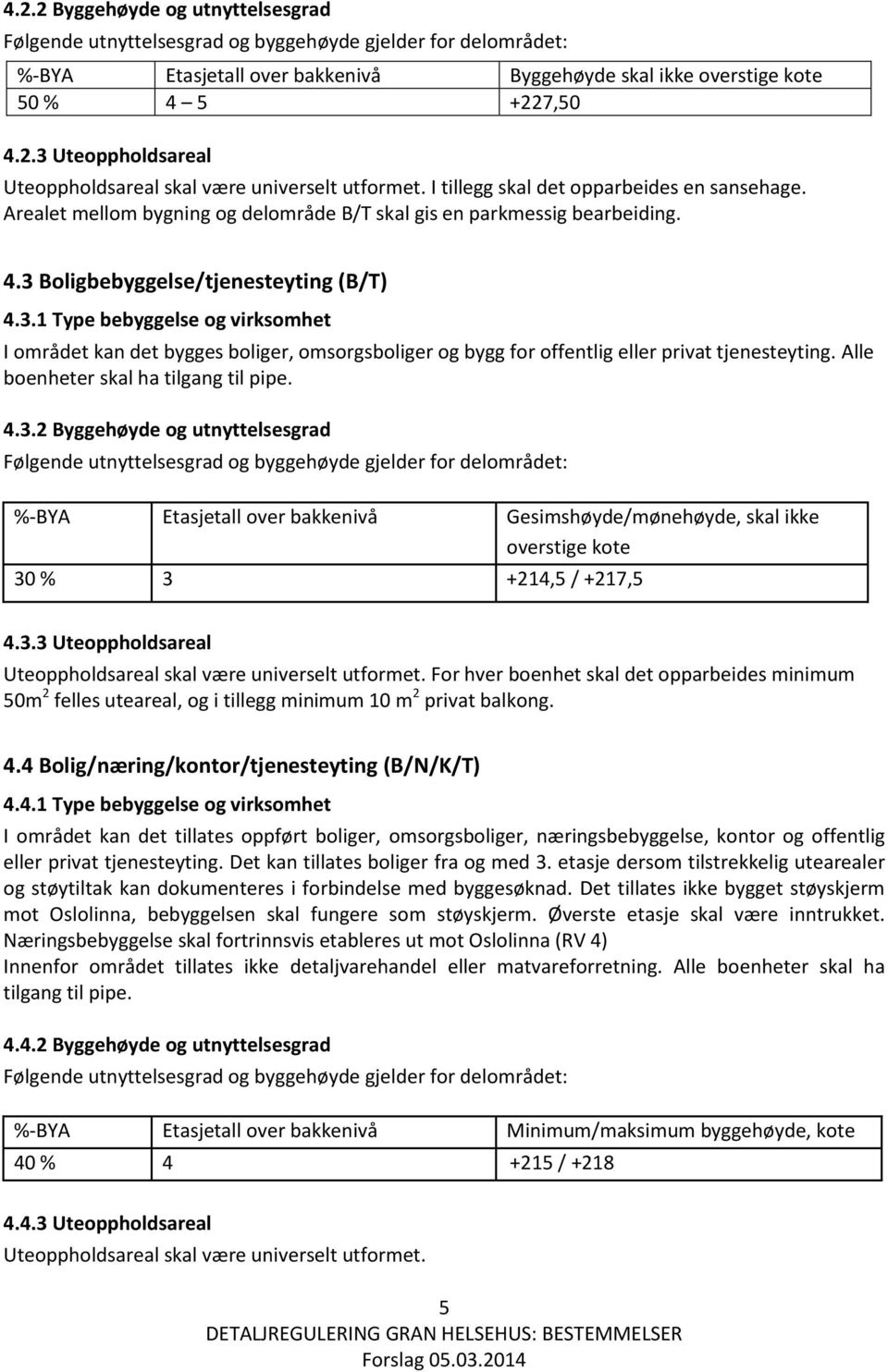 Boligbebyggelse/tjenesteyting (B/T) 4.3.1 Type bebyggelse og virksomhet I området kan det bygges boliger, omsorgsboliger og bygg for offentlig eller privat tjenesteyting.