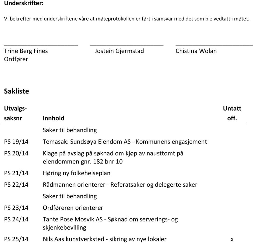 Temasak: Sundsøya Eiendom AS - Kommunens engasjement Klage på avslag på søknad om kjøp av nausttomt på eiendommen gnr.