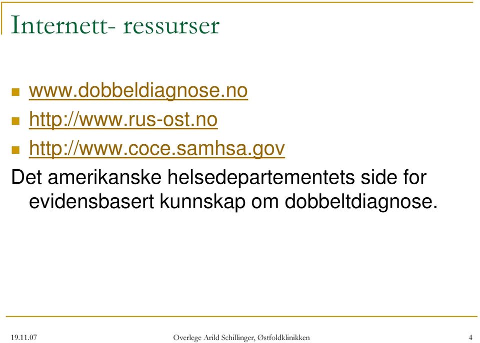 gov Det amerikanske helsedepartementets side for