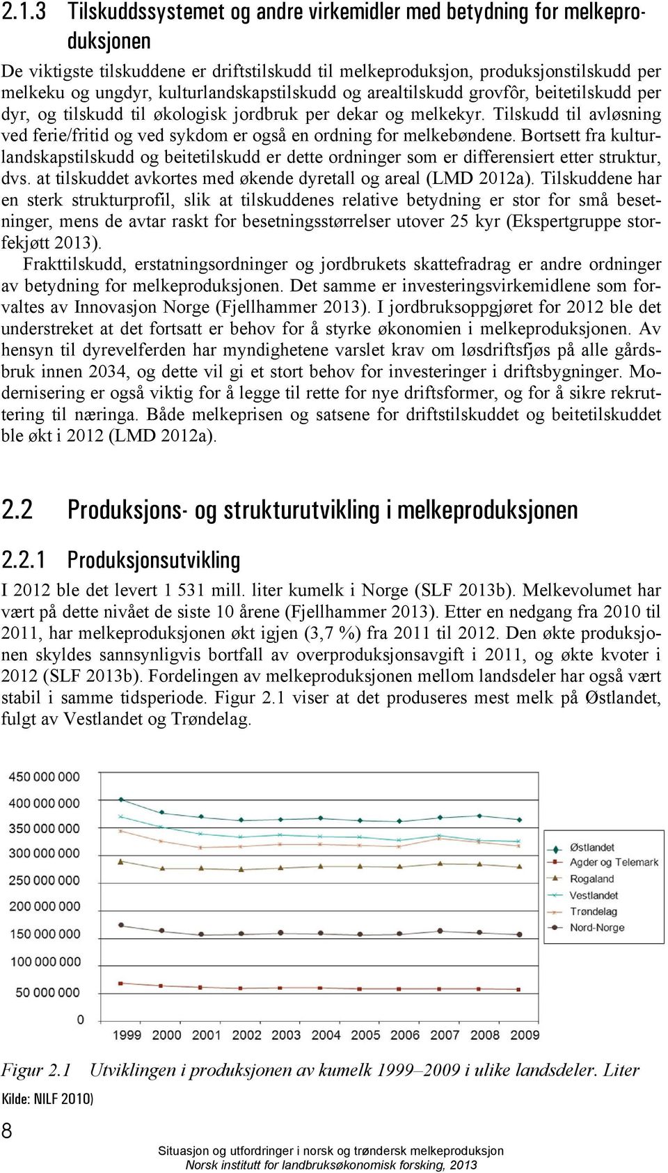 Tilskudd til avløsning ved ferie/fritid og ved sykdom er også en ordning for melkebøndene.