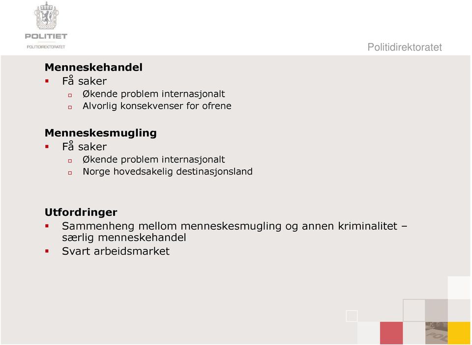 internasjonalt Norge hovedsakelig destinasjonsland Utfordringer