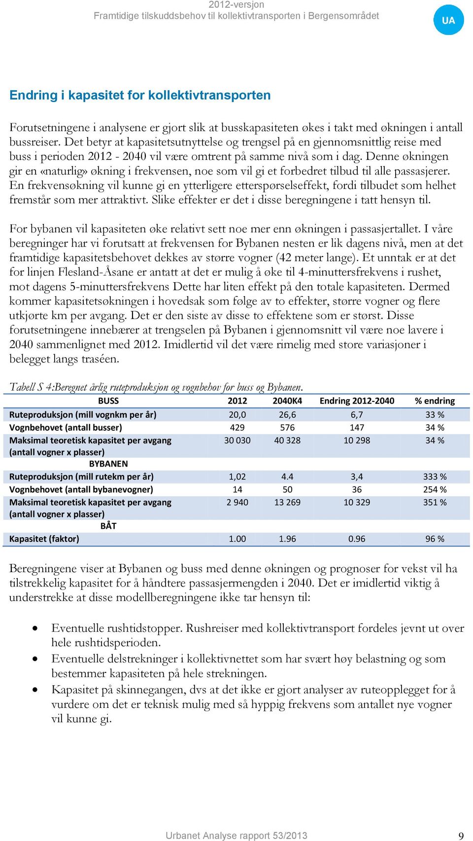 Denne økningen gir en «naturlig» økning i frekvensen, noe som vil gi et forbedret tilbud til alle passasjerer.