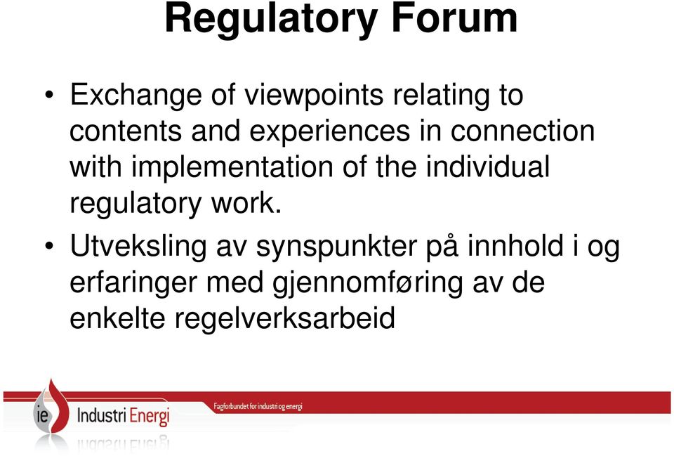 individual regulatory work.