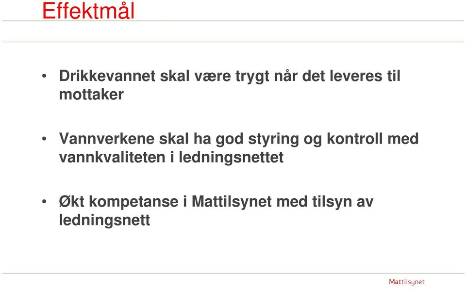 styring og kontroll med vannkvaliteten i