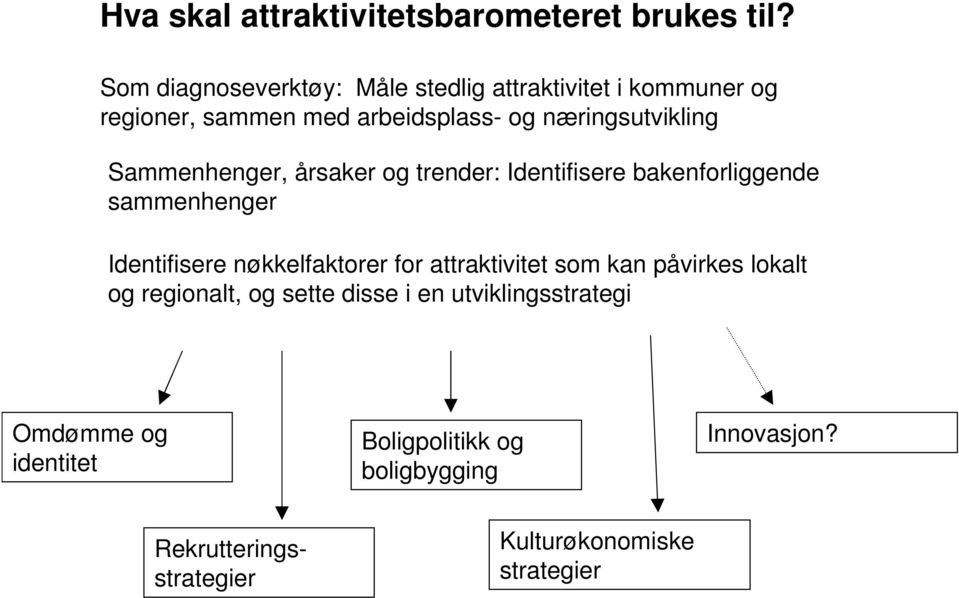 Sammenhenger, årsaker og trender: Identifisere bakenforliggende sammenhenger Identifisere nøkkelfaktorer for