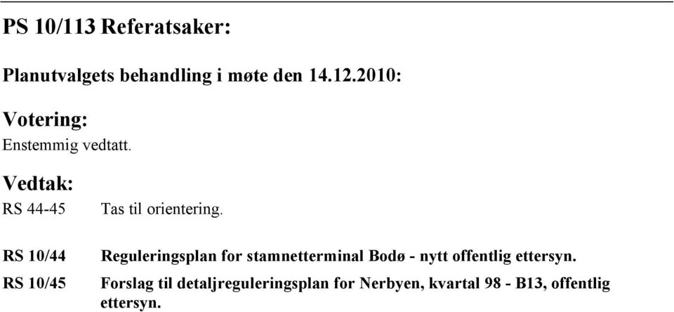 Reguleringsplan for stamnetterminal Bodø - nytt offentlig