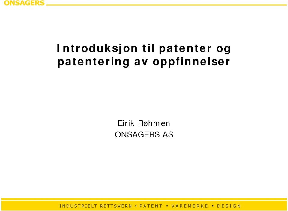 patentering av