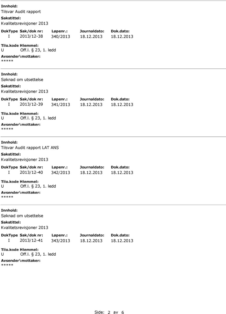 Tilsvar Audit rapport LAT ANS 2013/12-40