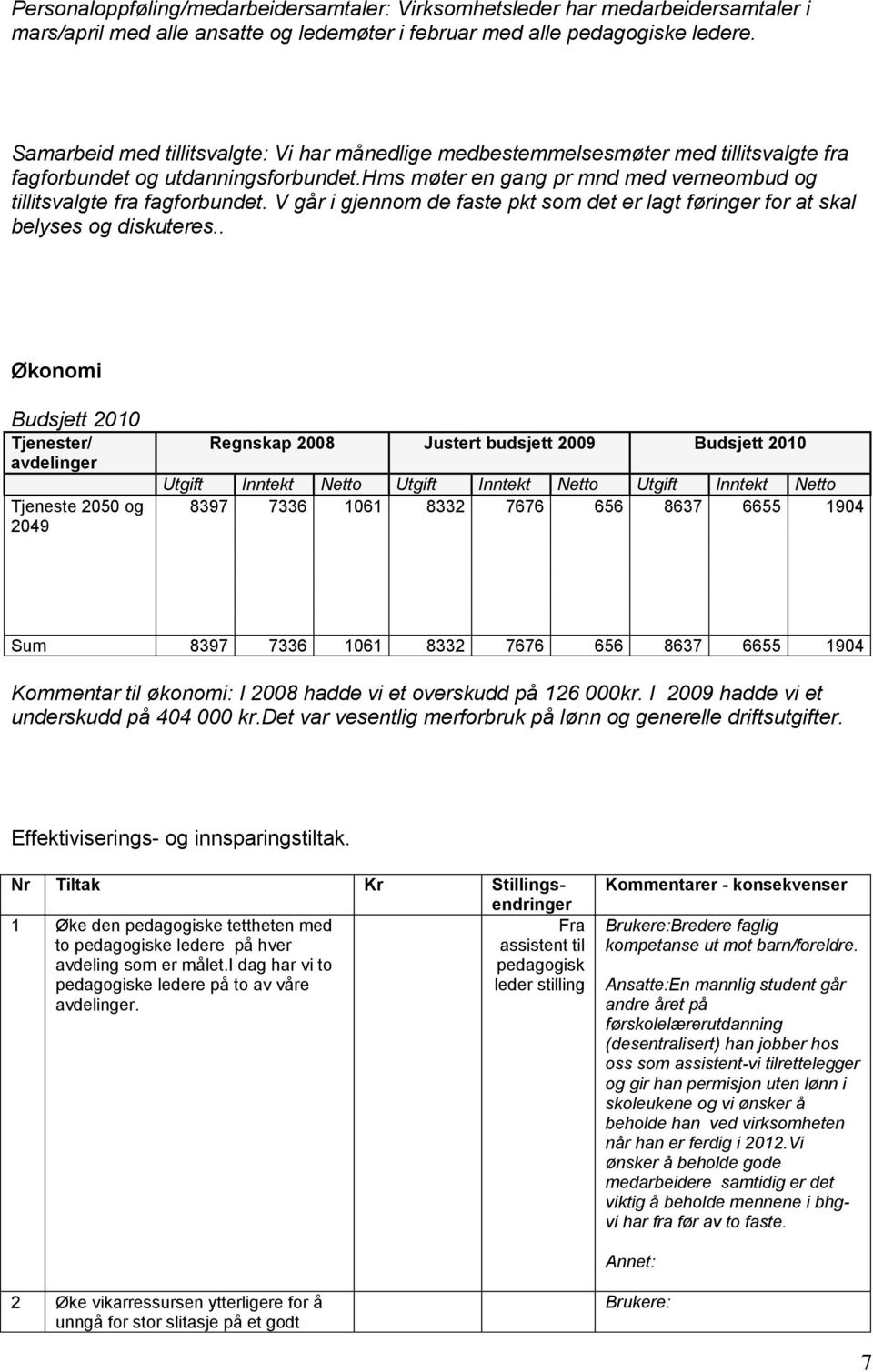 V går i gjennom de faste pkt som det er lagt føringer for at skal belyses og diskuteres.