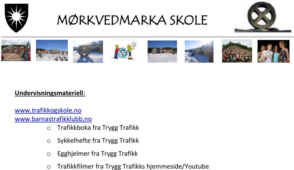 Sykkelhefte fra Trygg Trafikk o Egghjelmer fra Trygg