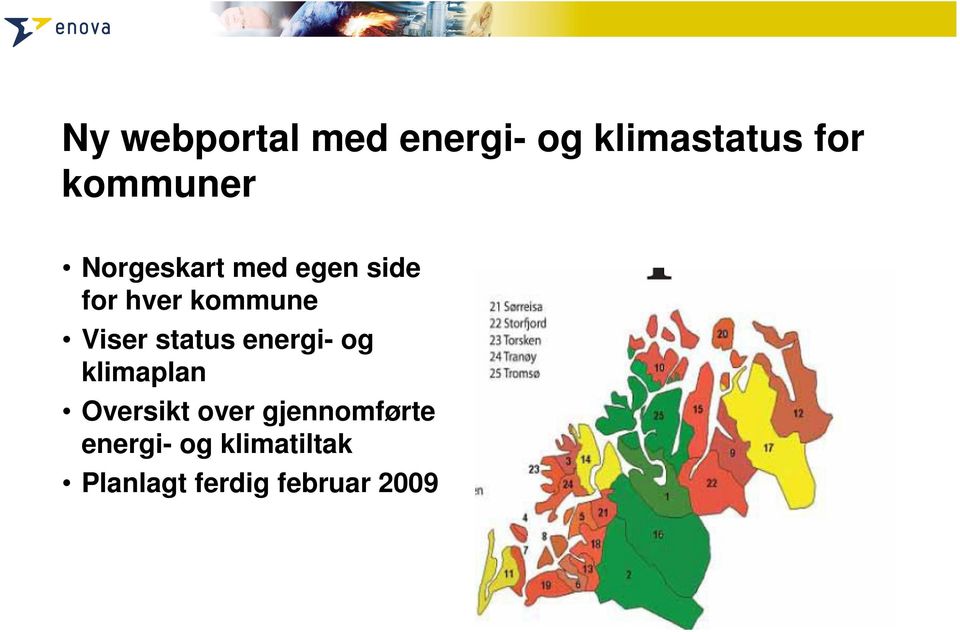 Viser status energi- og klimaplan Oversikt over