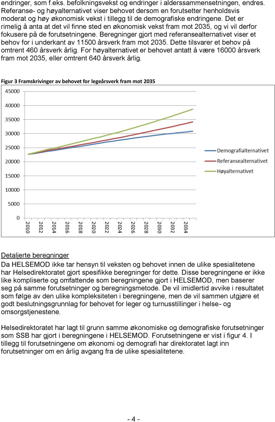 Det er rimelig å anta at det vil finne sted en økonomisk vekst fram mot 2035, og vi vil derfor fokusere på de forutsetningene.