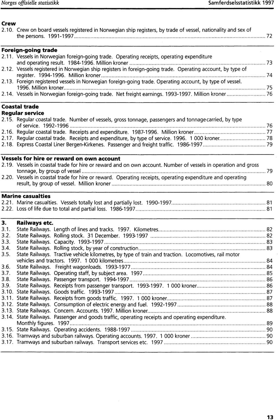 Vessels registered in Norwegian ship registers in foreign-going trade. Operating account, by type of register. 1994-1996. Million kroner 74 2.13.