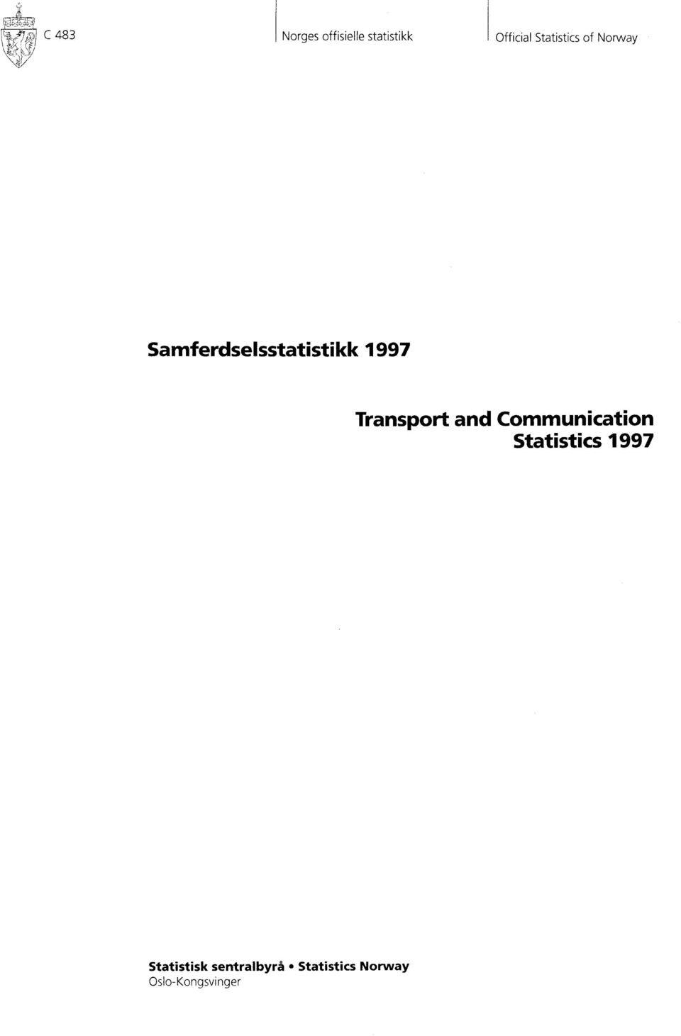 Transport and Communication Statistics 1997