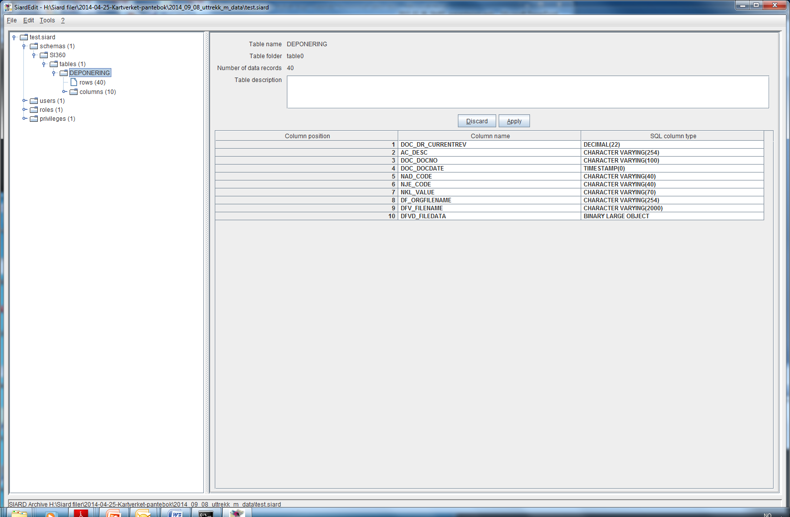 Slik ser databasebevaringsverktøyet SIARD Suite ut Muliggjør utfylling av