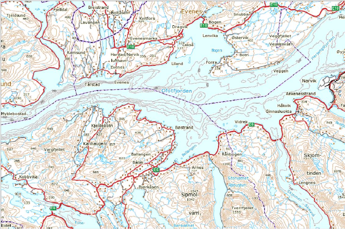Figur 1 Oversiktskart Figur 2 Detalj av Håkvika.
