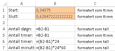 HVORDAN HÅNDTERER EXCEL TID? Matematikk for ungdomstrinnet Excel har formater for både datoer og klokkeslett.