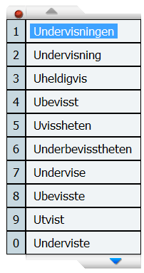 Jokertegn Du kan bruke jokertegn til å søke på ord du har vanskeligheter med å stave. Bruk også jokertegnene til å undersøke ord.