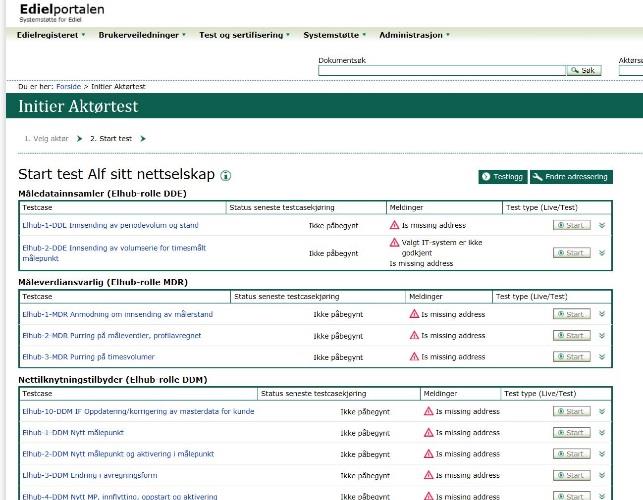 Aktørtesting i 2 steg M5: Aktørsertifisering mot Edielportalen frist 01.03.2017 M6: Aktørgodkjenning mot Elhubs testmiljø frist 01.07.