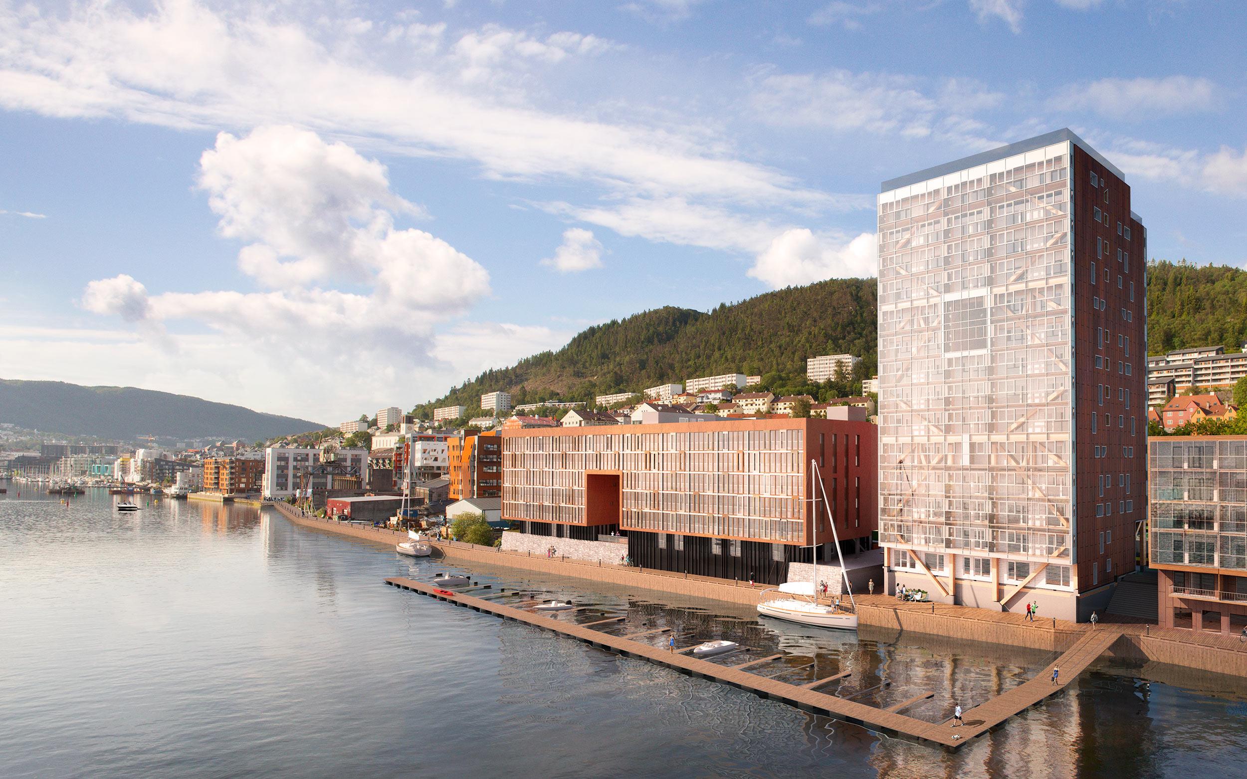 Bergen og omegn boligbyggerlag BOB «Treet» Utfordring: Bygge verdens høyeste trehus Løsning: Limtrekonstruksjon med moduler og betongsjikt på 14 etasjer Urbaniseringstrend og