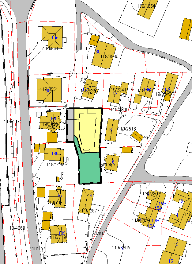 03 Planfakta Kart over berørte eiendommer Eks. atkomst Ny boligtomt Nytt lekeareal Planområdets størrelse (daa) Gjeldene reguleringsformål Planområdet er på 1073 m2.