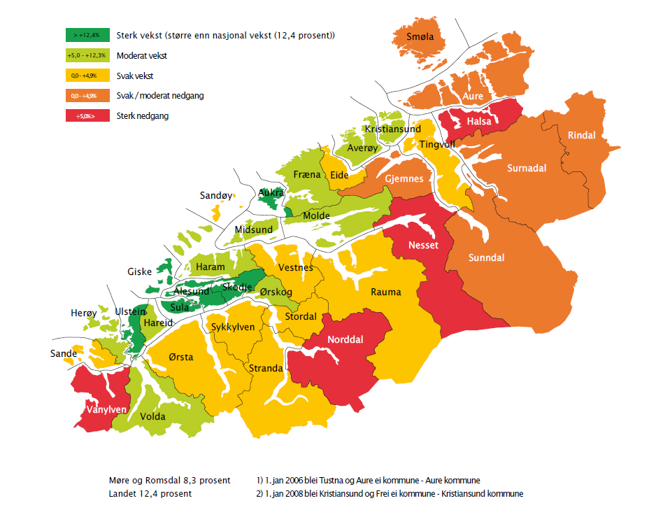 Folketalsveksten i Møre og Romsdal