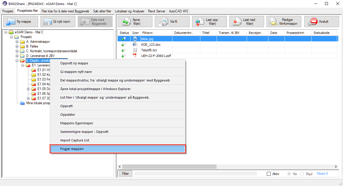 BIM2Share Extended Workspace: Brukerveiledning side 31/51 3.16.