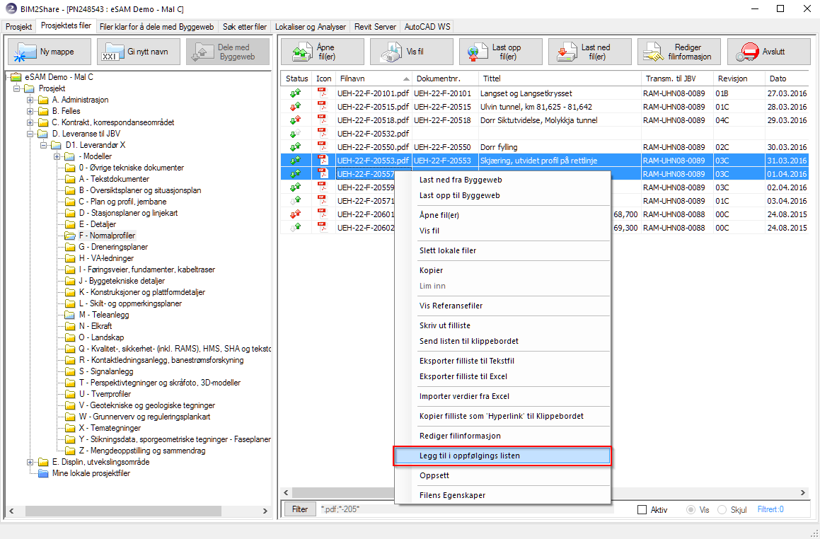 BIM2Share Extended Workspace: Brukerveiledning side 39/51 5.