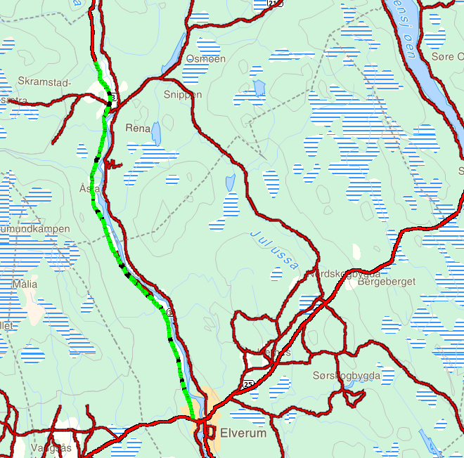 Dette er strekning som tidligere sesonger har blitt fulgt opp gjennom Salt SMART-prosjektet.