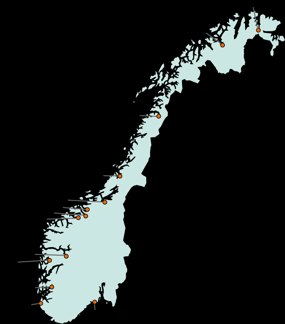 Genetisk innkrysning: finne genetiske markører som skiller oppdrett fra vill laks Wild salmon N Tanaelva-89 40 Altaelva-81,-82,-95 40 Saltdalselva-77,-78 35 Namsen-78 48 Gaula-89,-90 44 Driva-77,-91