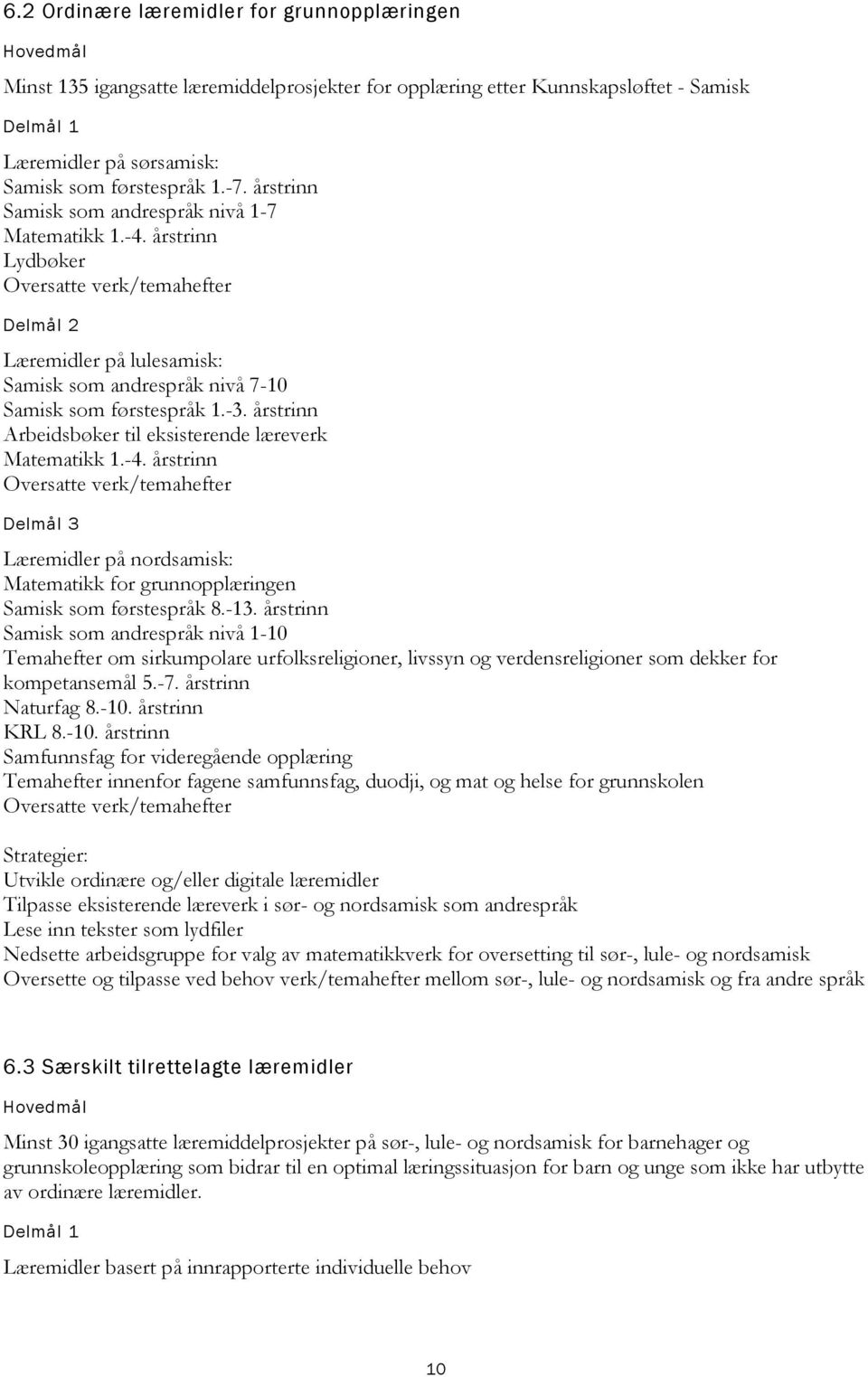 årstrinn Arbeidsbøker til eksisterende læreverk Matematikk 1.-4. årstrinn Oversatte verk/temahefter Delmål 3 Læremidler på nordsamisk: Matematikk for grunnopplæringen Samisk som førstespråk 8.-13.