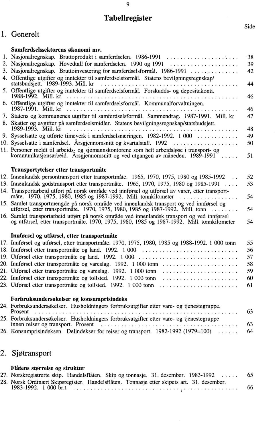 Offentlige utgifter og inntekter til samferdselsformål. Forskudds- og depositakonti. 1988-1992. Mill. kr 46 6. Offentlige utgifter og inntekter til samferdselsformål. Kommunalforvaltningen. 1987-1991.