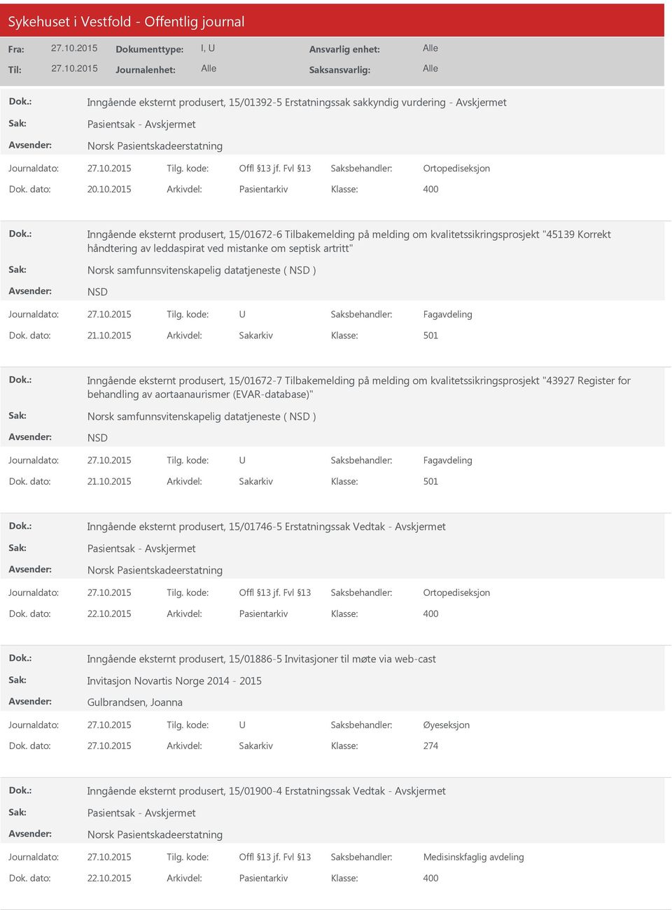 Norsk samfunnsvitenskapelig datatjeneste ( NSD ) NSD Fagavdeling Dok. dato: 21.10.